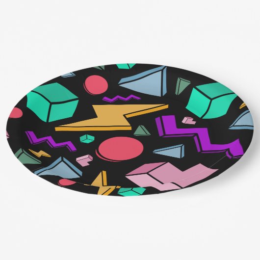 jaren '80 esthetische  retro papieren bordje (Gekanteld)