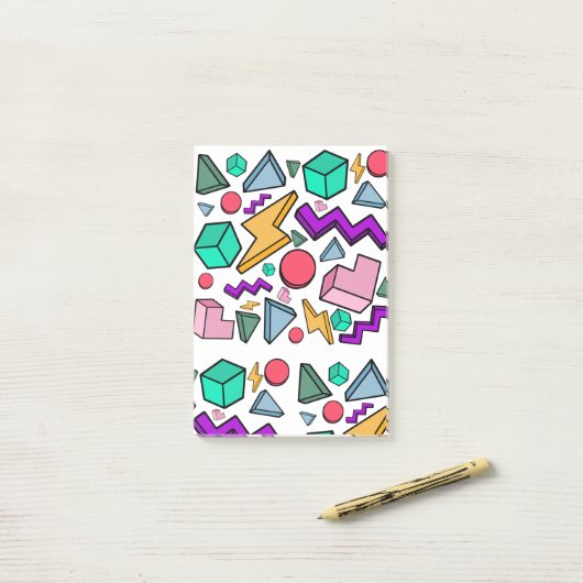 jaren '80 esthetische  retro post-it® notes (Op bureau)