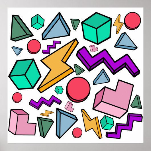 jaren '80 esthetische  retro poster (Voorkant)