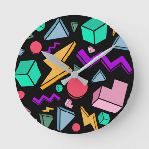 jaren '80 esthetische  retro ronde klok
