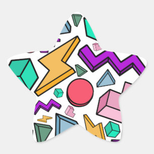 jaren '80 esthetische  retro ster sticker