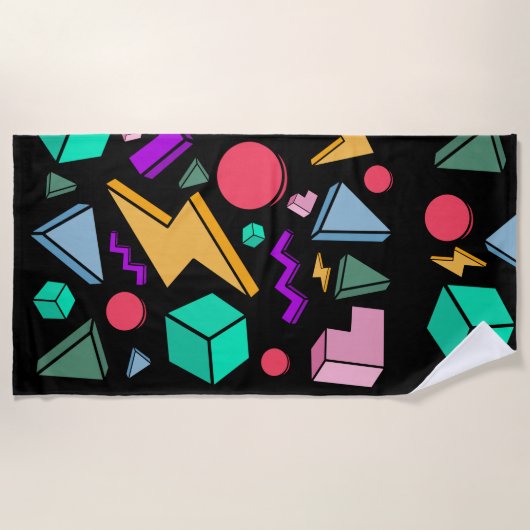 jaren '80 esthetische  retro strandlaken (Voorkant)