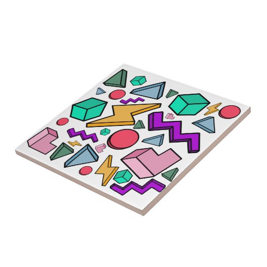 jaren '80 esthetische  retro tegeltje (Zijkant)