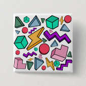 jaren '80 esthetische  retro vierkante button 5,1 cm (Voorkant)