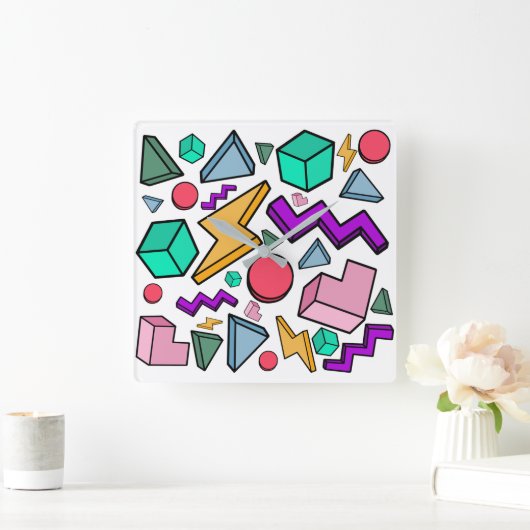 jaren '80 esthetische  retro vierkante klok (Huis)