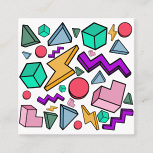 jaren '80 esthetische  retro vierkante visitekaartje