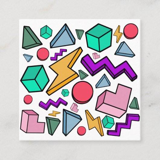 jaren '80 esthetische  retro vierkante visitekaartje (Voorkant)