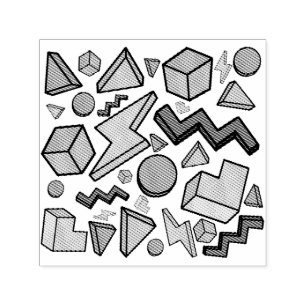 jaren '80 esthetische retro zelfinktende stempel