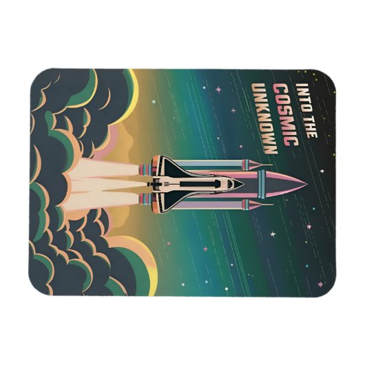 jaren '80 Graphic LoFi Retrowave Space Shuttle Magneet (Horizontaal)