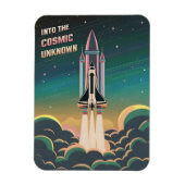 jaren '80 Graphic LoFi Retrowave Space Shuttle Magneet (Verticaal)