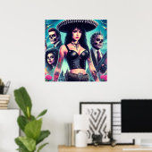 jaren '80 Horror Girl Poster (Thuiskantoor)