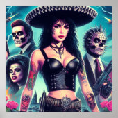 jaren '80 Horror Girl Poster (Voorkant)