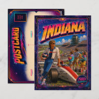 Jaren 80 Indiana ansichtkaart 80s retro