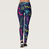 jaren '80 jaren '80 retro neon Memphis patroon Leggings (Achterkant)