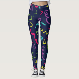 jaren '80 jaren '80 retro neon Memphis patroon Leggings