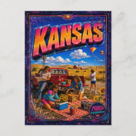 Jaren 80 Kansas ansichtkaart 80s retro Briefkaart