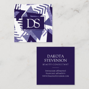 jaren '80 Koel Abstract   Paarse passievormen Mono Contactkaartje