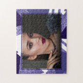 jaren '80 Koel Abstract | Paarse passievormen Mono Legpuzzel (Verticaal)