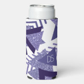 jaren '80 Koel Abstract | Paarse passievormen Mono Seltzer Blikjeskoeler (Seltzer Achterkant)