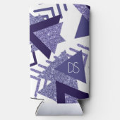 jaren '80 Koel Abstract | Paarse passievormen Mono Seltzer Blikjeskoeler (Achterkant)