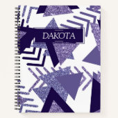 jaren '80 Koel Abstract | Paarse Passion Shapes Cu Notitieboek (Voorkant)