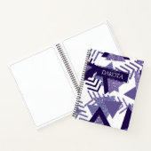 jaren '80 Koel Abstract | Paarse Passion Shapes Cu Notitieboek (Binnen)