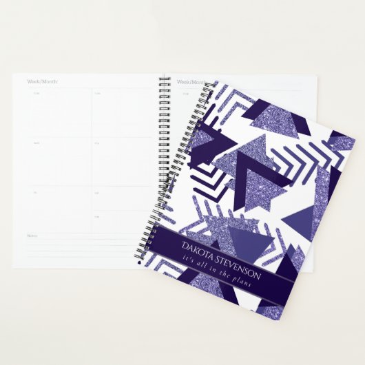 jaren '80 Koel Abstract | Paarse Passion Shapes Cu Planner (Display)