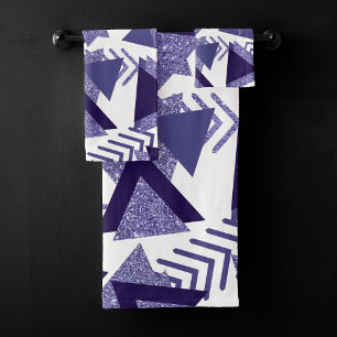 jaren '80 Koel Abstract   Paarse Passion Shapes Pa Bad Handdoek
