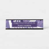 jaren '80 Koel Abstract | Paarse Passion Shapes Pa Bureau Naambordje (Voorkant)