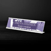 jaren '80 Koel Abstract | Paarse Passion Shapes Pa Bureau Naambordje