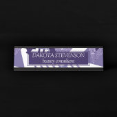 jaren '80 Koel Abstract | Paarse Passion Shapes Pa Bureau Naambordje