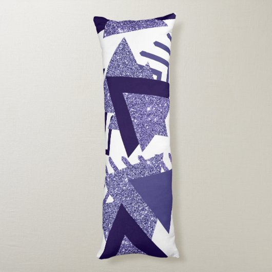 jaren '80 Koel Abstract | Paarse Passion Shapes Pa Lichaamskussen (Achterkant (Verticaal))