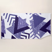 jaren '80 Koel Abstract | Paarse Passion Shapes Pa Strandlaken (Voorkant)