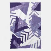 jaren '80 Koel Abstract | Paarse Passion Shapes Pa Theedoek (Verticaal)