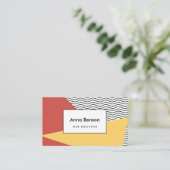 jaren '80 pop kunstpatroon visitekaartje (Staand voorkant)