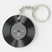 jaren '80 Record Classic Monogram | Naam Retro Sleutelhanger (Achterkant)