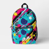 jaren '80 Retro geometrisch patroon Bedrukte Rugzak (Voorkant)