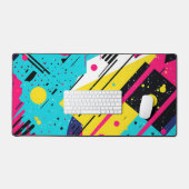 jaren '80 Retro geometrisch patroon Bureaumat (Keyboard & Muis)