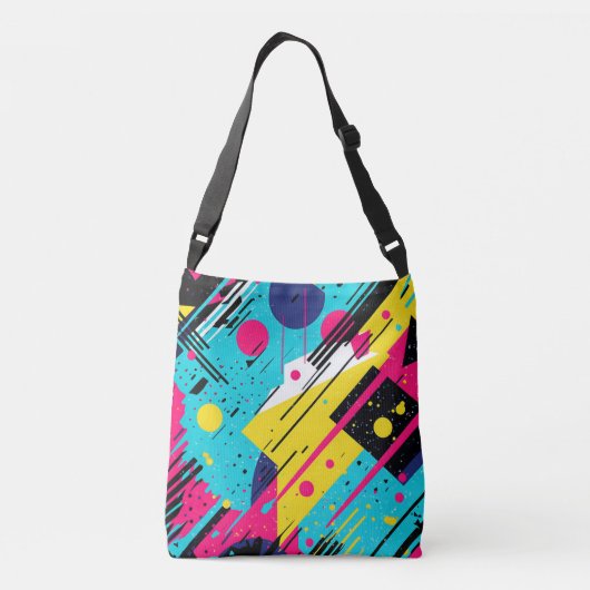 jaren '80 Retro geometrisch patroon Crossbody Tas (Achterkant)