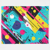 jaren '80 Retro geometrisch patroon Fleece Deken (Voorkant (Horizontaal))