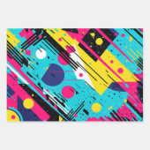 jaren '80 Retro geometrisch patroon Inpakpapier Vel (Voorkant 3)