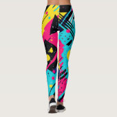 jaren '80 Retro geometrisch patroon Leggings (Achterkant)