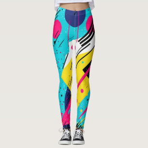 jaren '80 Retro geometrisch patroon Leggings