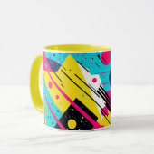 jaren '80 Retro geometrisch patroon Mok (Voorkant links)