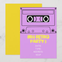 jaren '80 retro themafeest kaart