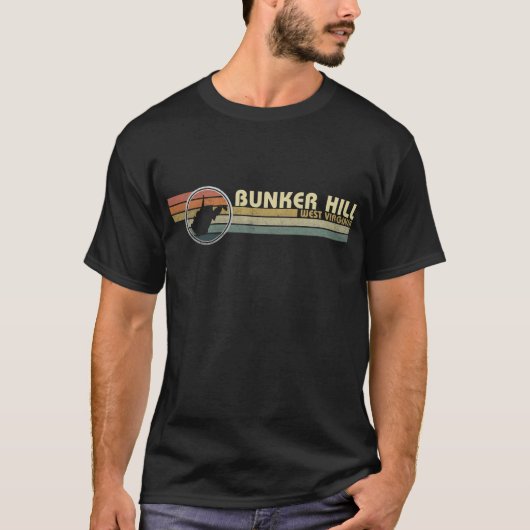jaren '80 stijl BUNKER HILL, WV T-shirt (Voorkant)