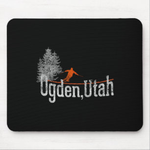 Jaren 80 stijl Ogden Utah Vintage Skisport Muismat