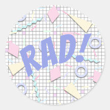 jaren '80 Thema 'Rad' Slogan Sticker