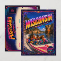 Jaren 80 Wisconsin ansichtkaart 80s retro
