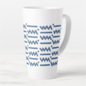 jaren '80 Zigzag Wallpaper - Blauw Latte Mok (Rechterhoek)